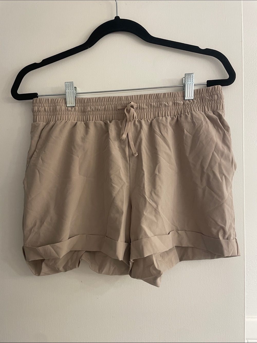 Joe Fresh Women's Drawstring Athletic Shorts in Beige